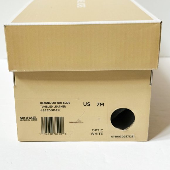 Michael Kors Deanna Cutout Tumbled Leather Slide Sandal Size 7M - Picture 8 of 8